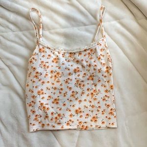 Forever 21 Dainty Floral Adjustable Strap Tank Top